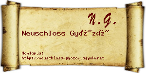 Neuschloss Győző névjegykártya